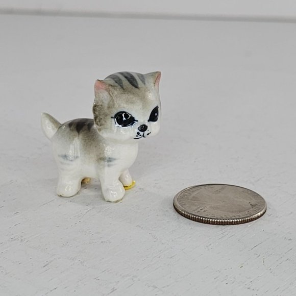 Vintage Josef Originals George Good Kitten Cat Miniature Figurine Gray Tabby - Picture 6 of 8